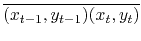 $ \overline{{(x_{t-1},y_{t-1})(x_t,y_t)}}$